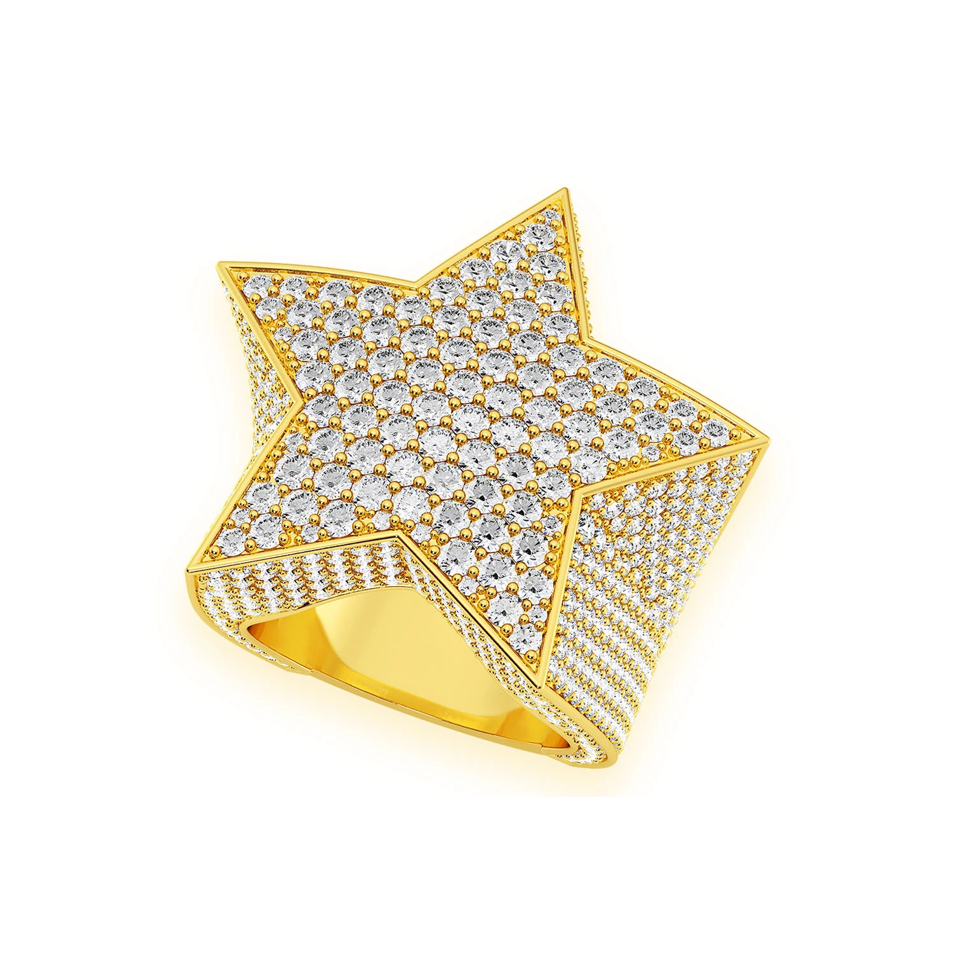 Super Star Diamond Ring in 14K yellow gold, detail view