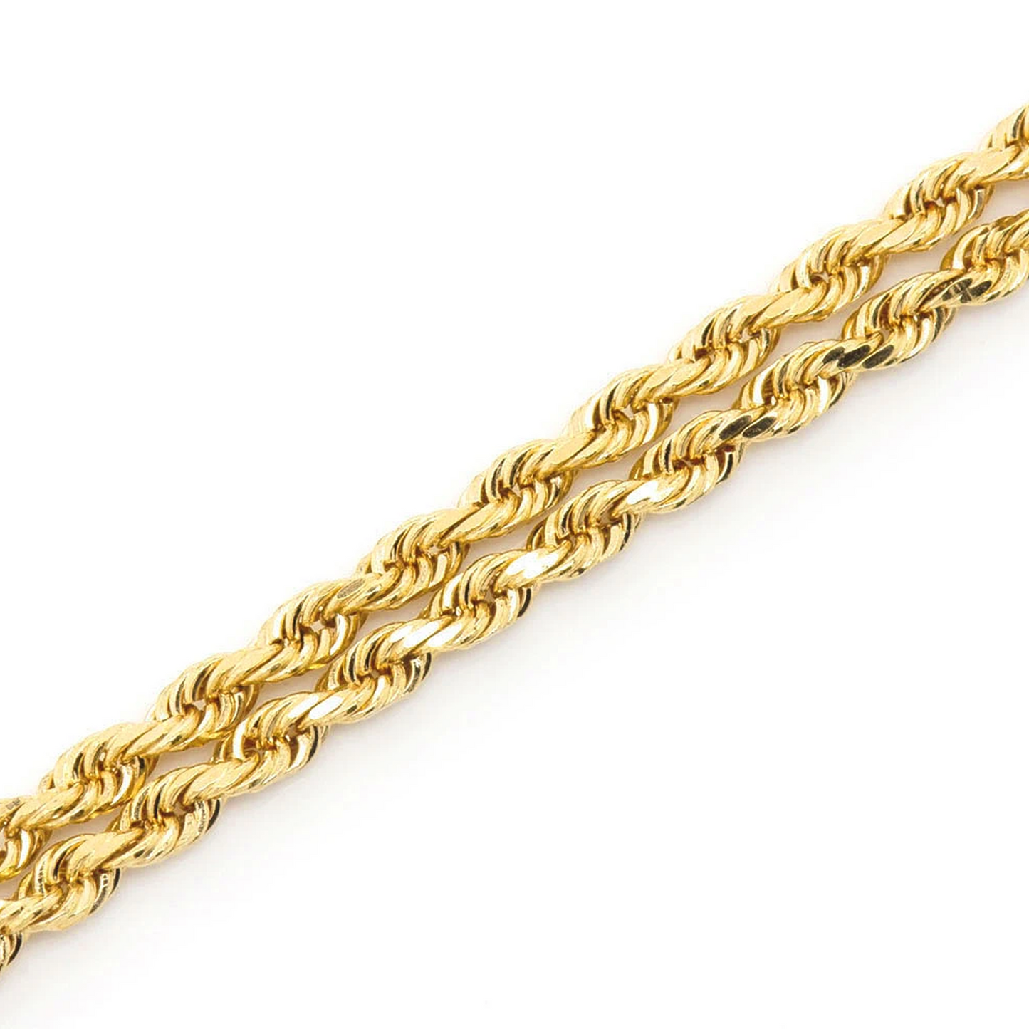 Rope Gold Chain in 14K yellow gold, 2.5mm width, detail view