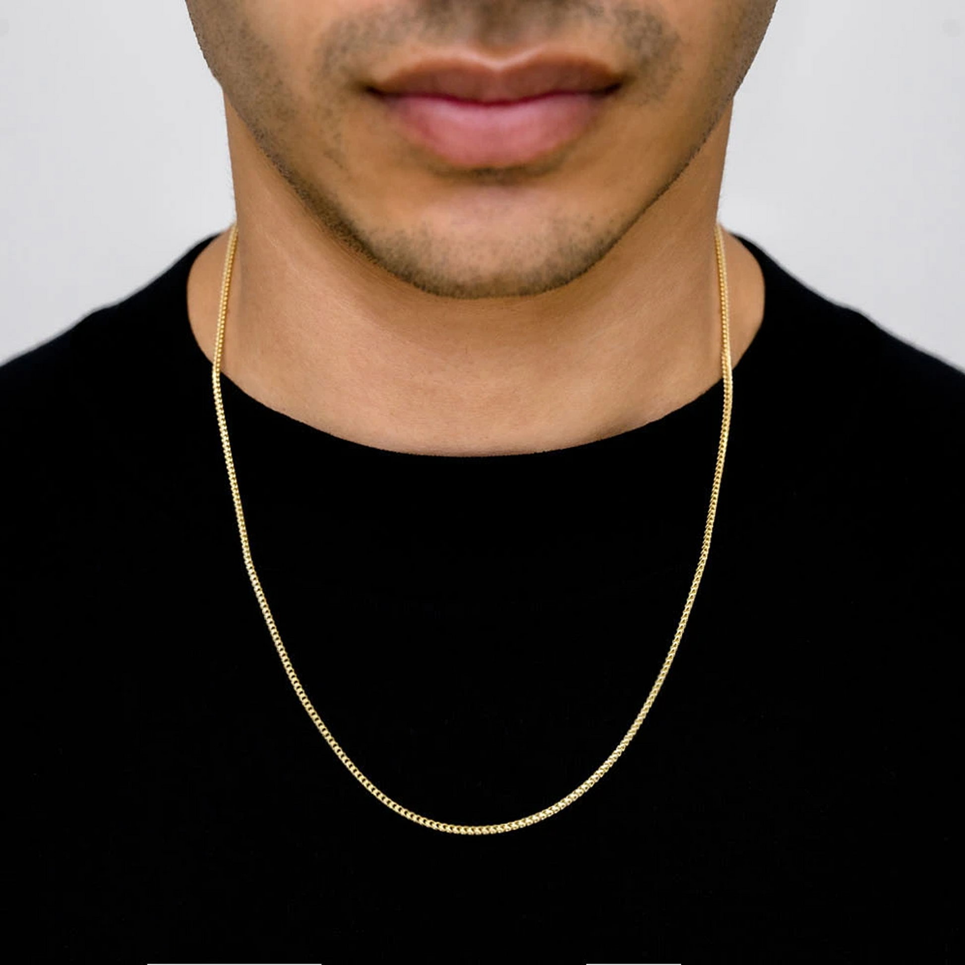 Franco Gold Chain in 14K yellow gold, 1.5mm width, alternate view