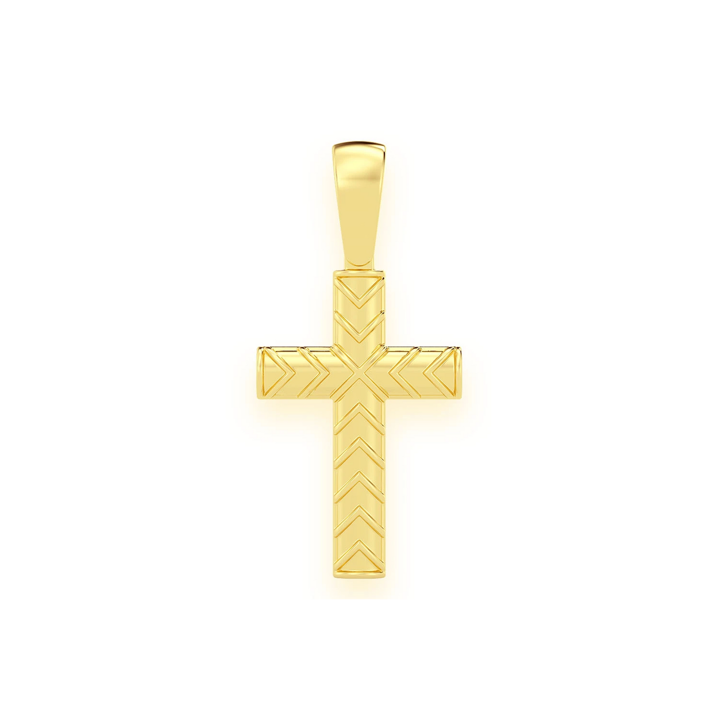 X Design Cross Pendant in 14K yellow gold, Pure | Solid Gold, front view