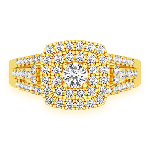 Princess Cut Double Halo Ring