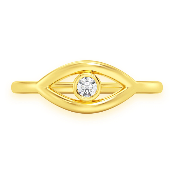 Solitaire Evil Eye Ring