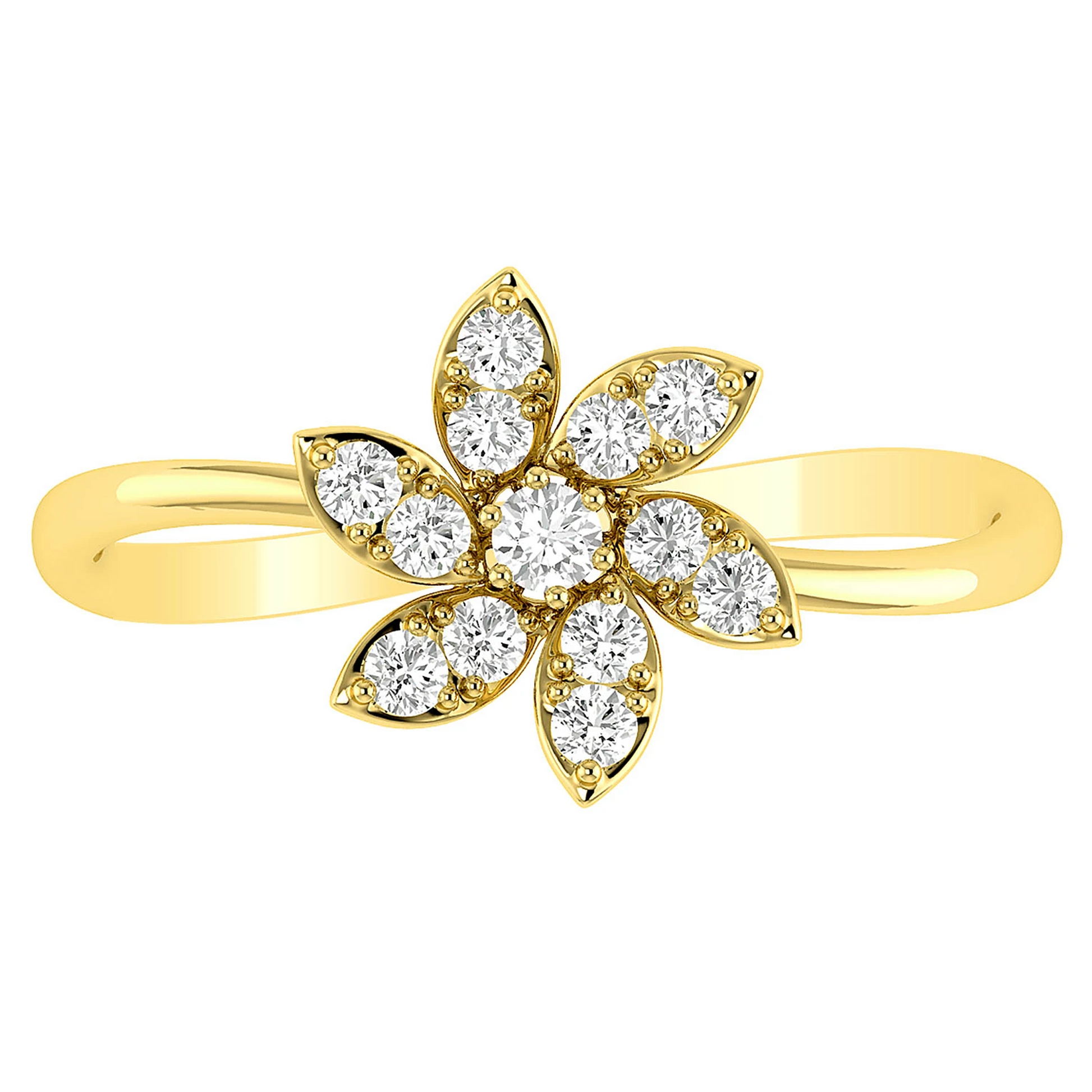Blossom Diamond Ring in 14K yellow gold, front view