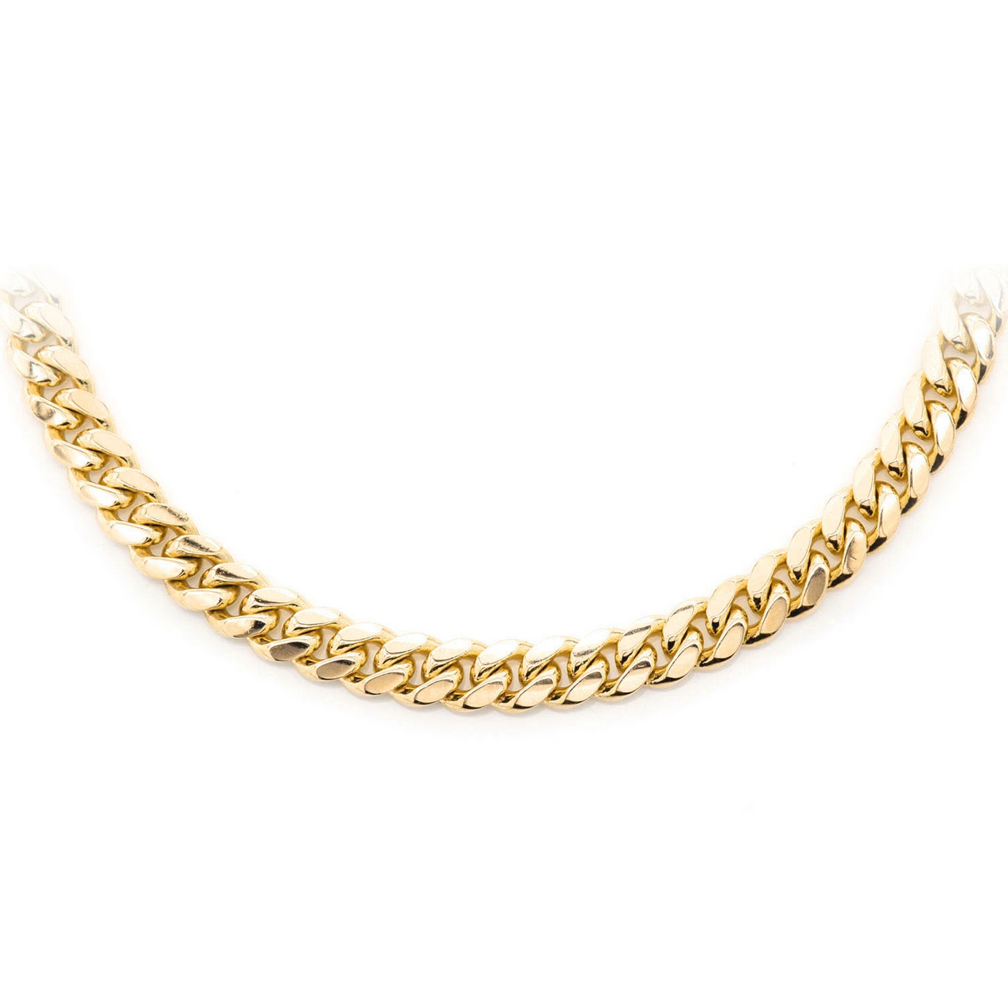 Miami Cuban Gold Chain in 14K yellow gold, 6mm width, front view