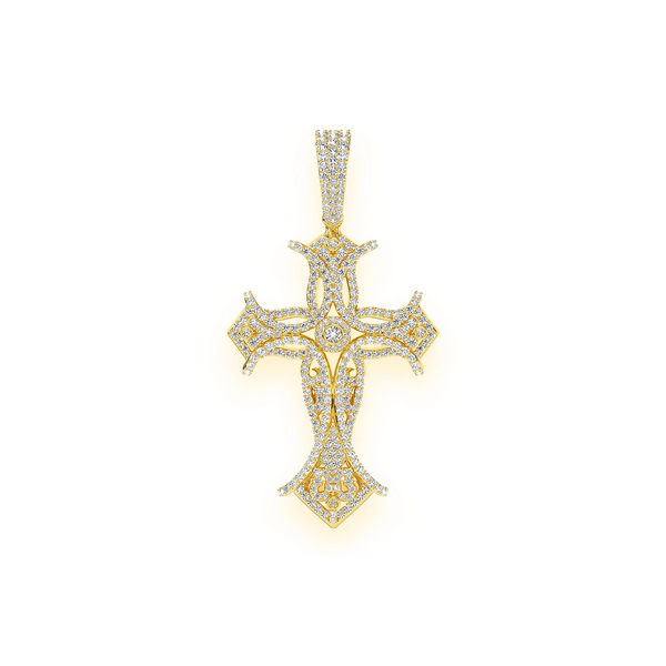 Filigree Bezel Cross Pendant