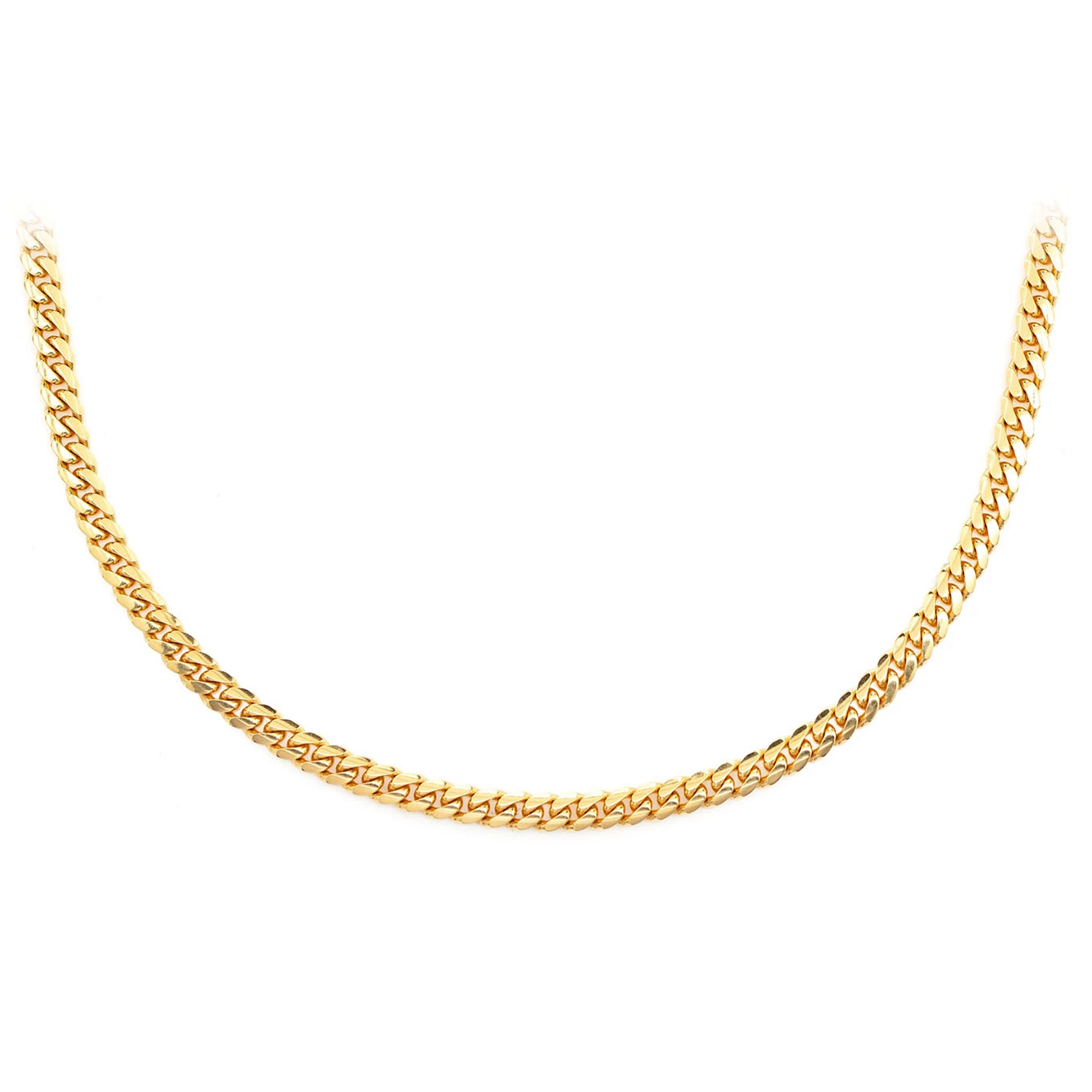 Miami Cuban Gold Chain in 14K yellow gold, 2.75mm width, front view
