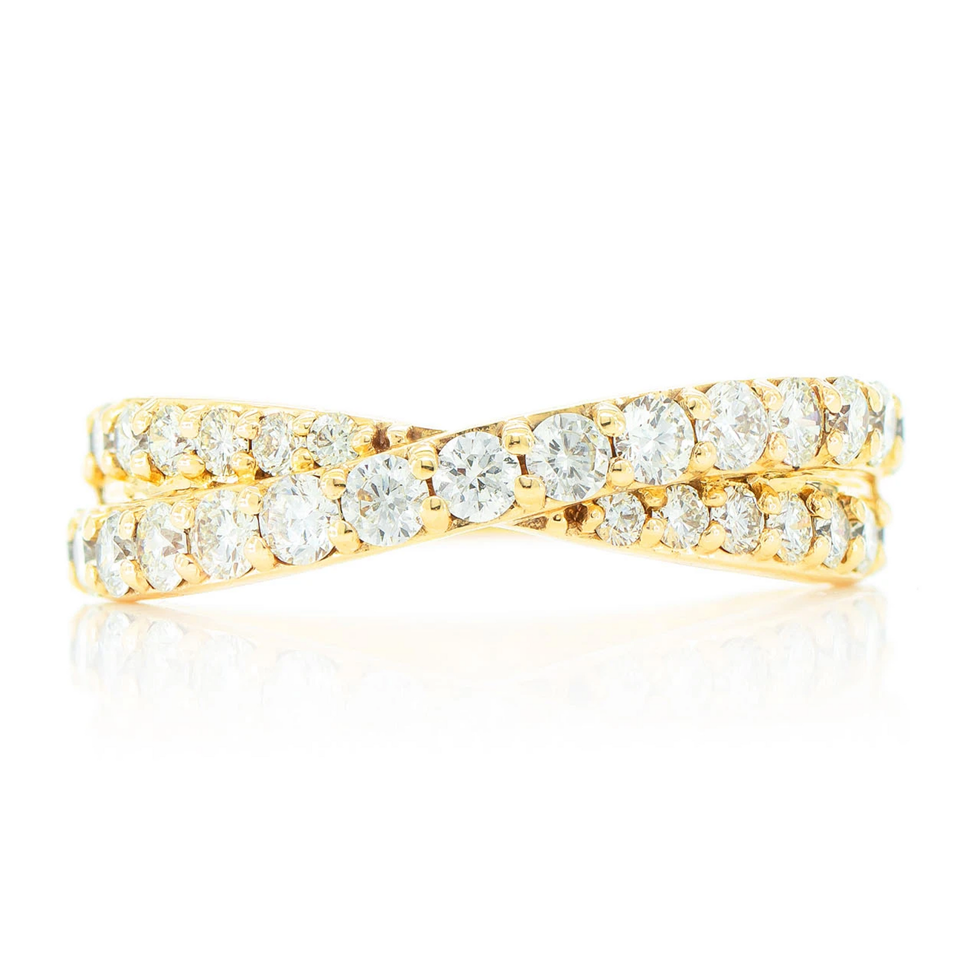 Crossover Ring in 14K yellow gold, front view