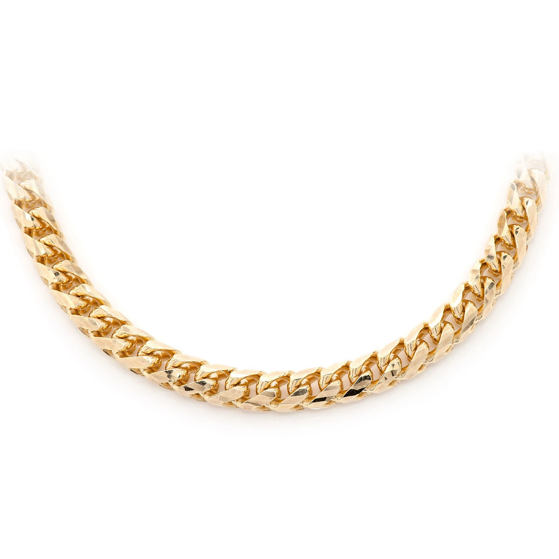 Franco Gold Chain in 14K yellow gold, 5mm width, front view