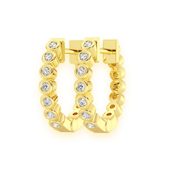 Bezel Diamond Hoops