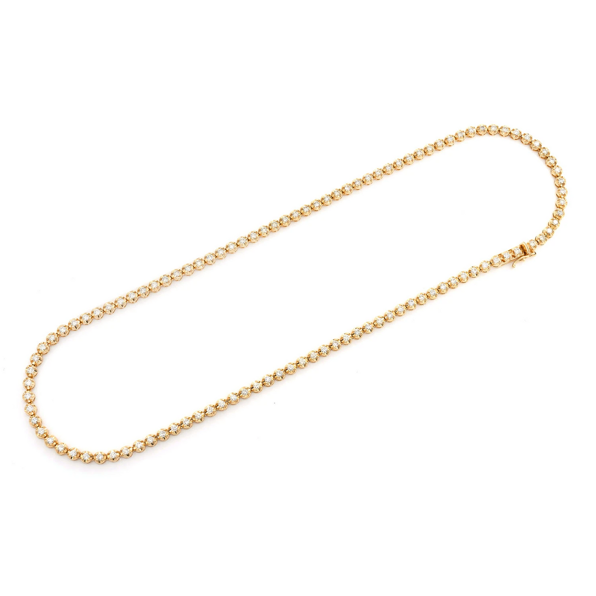 Crown Set Diamond Tennis Necklace | 14K Gold | Icebox – Icebox Crown Set Diamond Tennis Necklace | 14K Gold | Icebox – Icebox