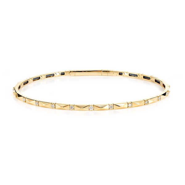 Pointed Rectangle Diamond Flex Bangle Bracelet