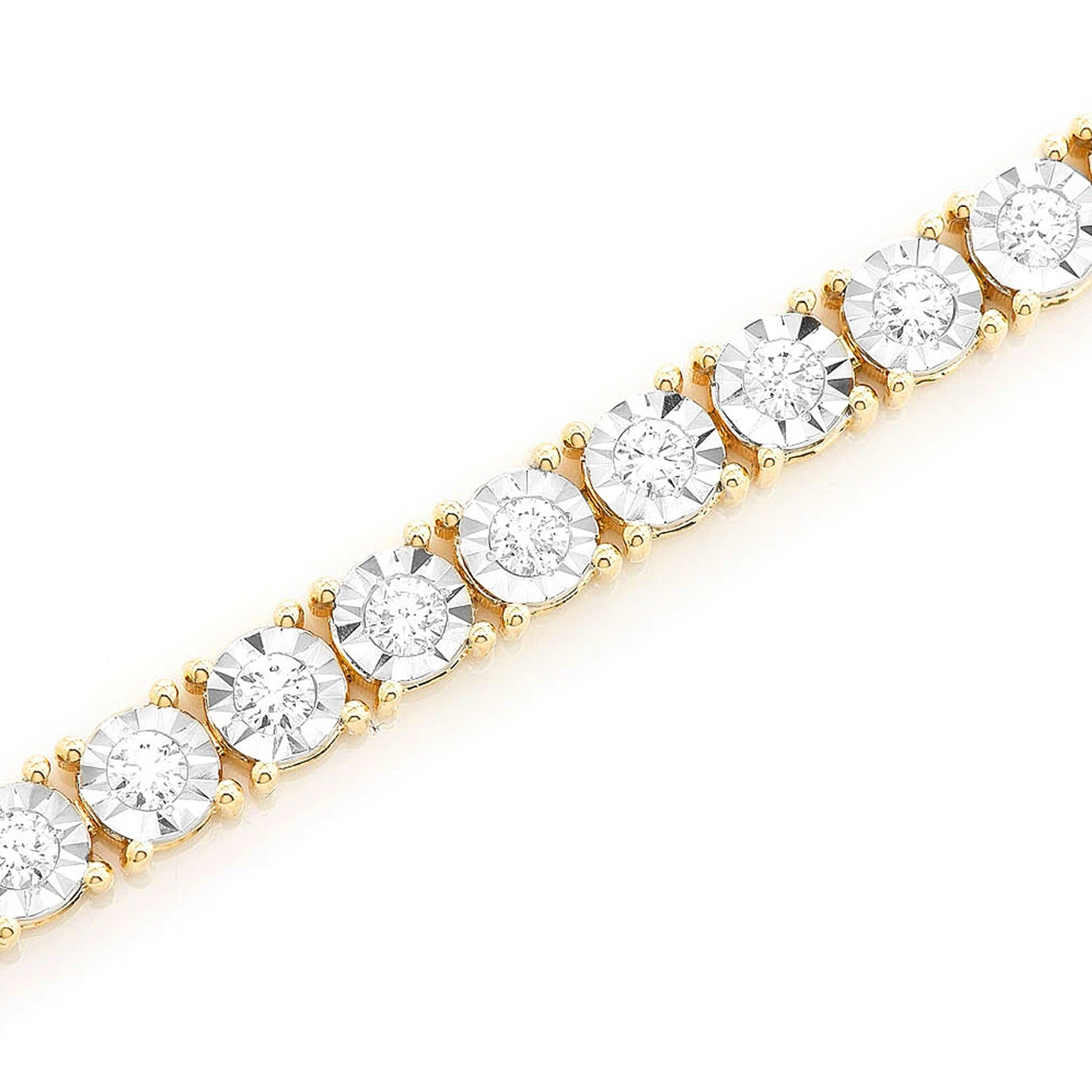 Miracle Diamond Tennis Bracelet in 14K yellow gold, 12pt / 4.15ctw, detail view