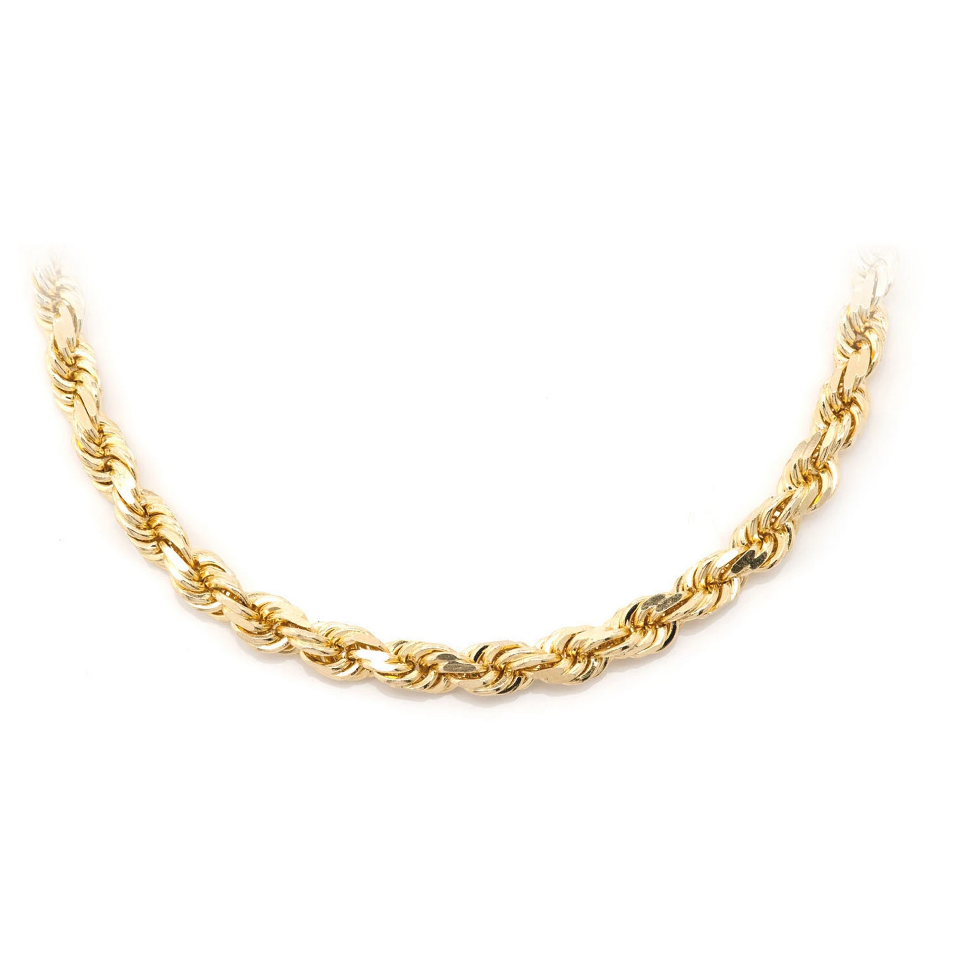 Rope Gold Chain in 14K yellow gold, 4.5mm width, front view