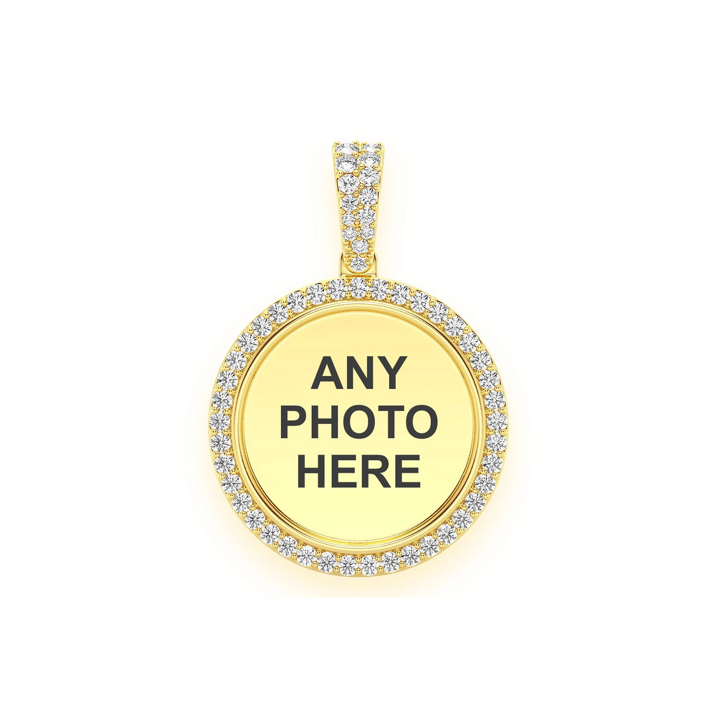 Picture Memory Diamond Pendant in 14K yellow gold, 0.50ctw, front view