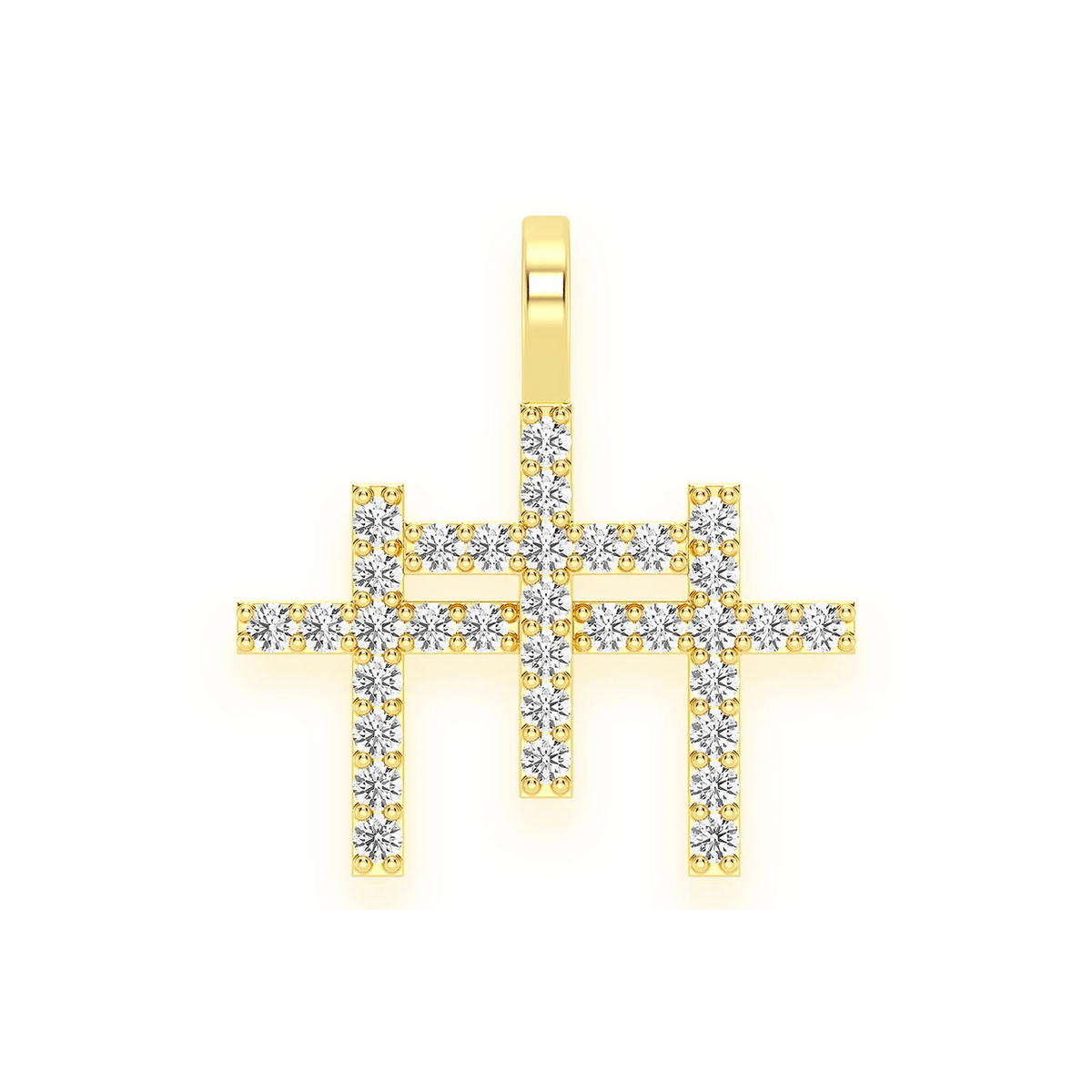 Triple Cross Diamond Pendant | 14K Gold | Icebox – Icebox Diamonds