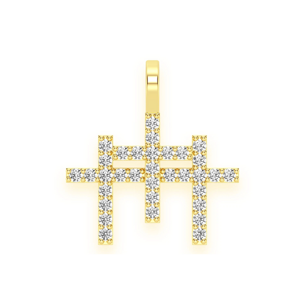 Triple Cross Diamond Pendant