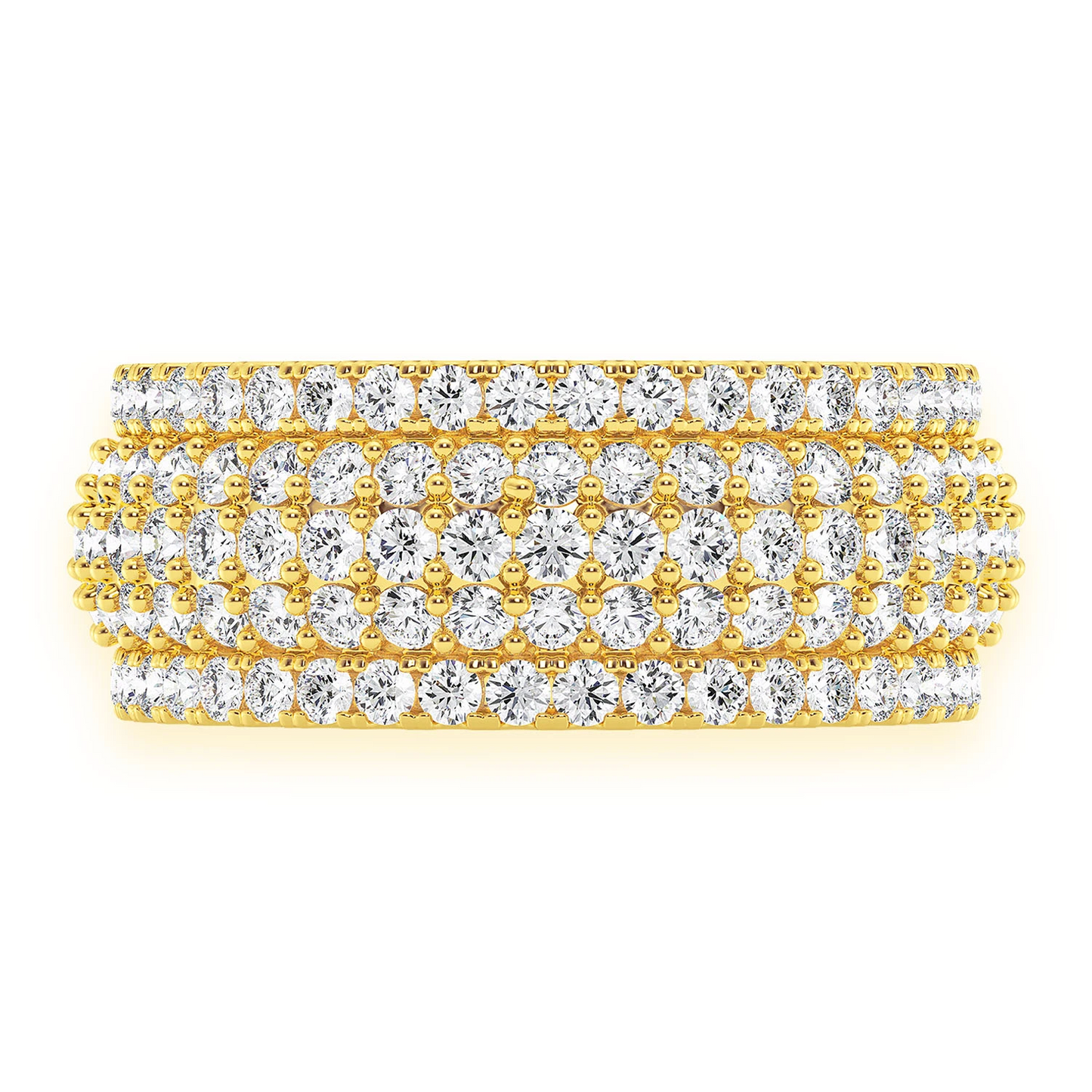 Scallop Band Ring in 14K yellow gold, front view