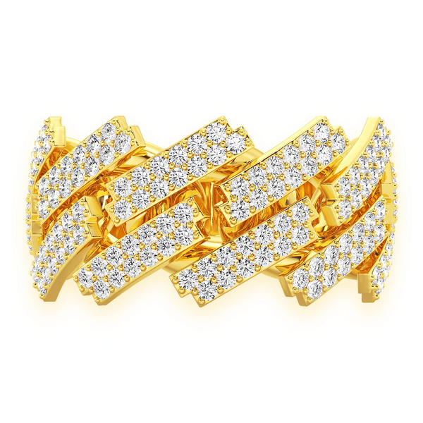 Serrated Cuban Diamond Ring