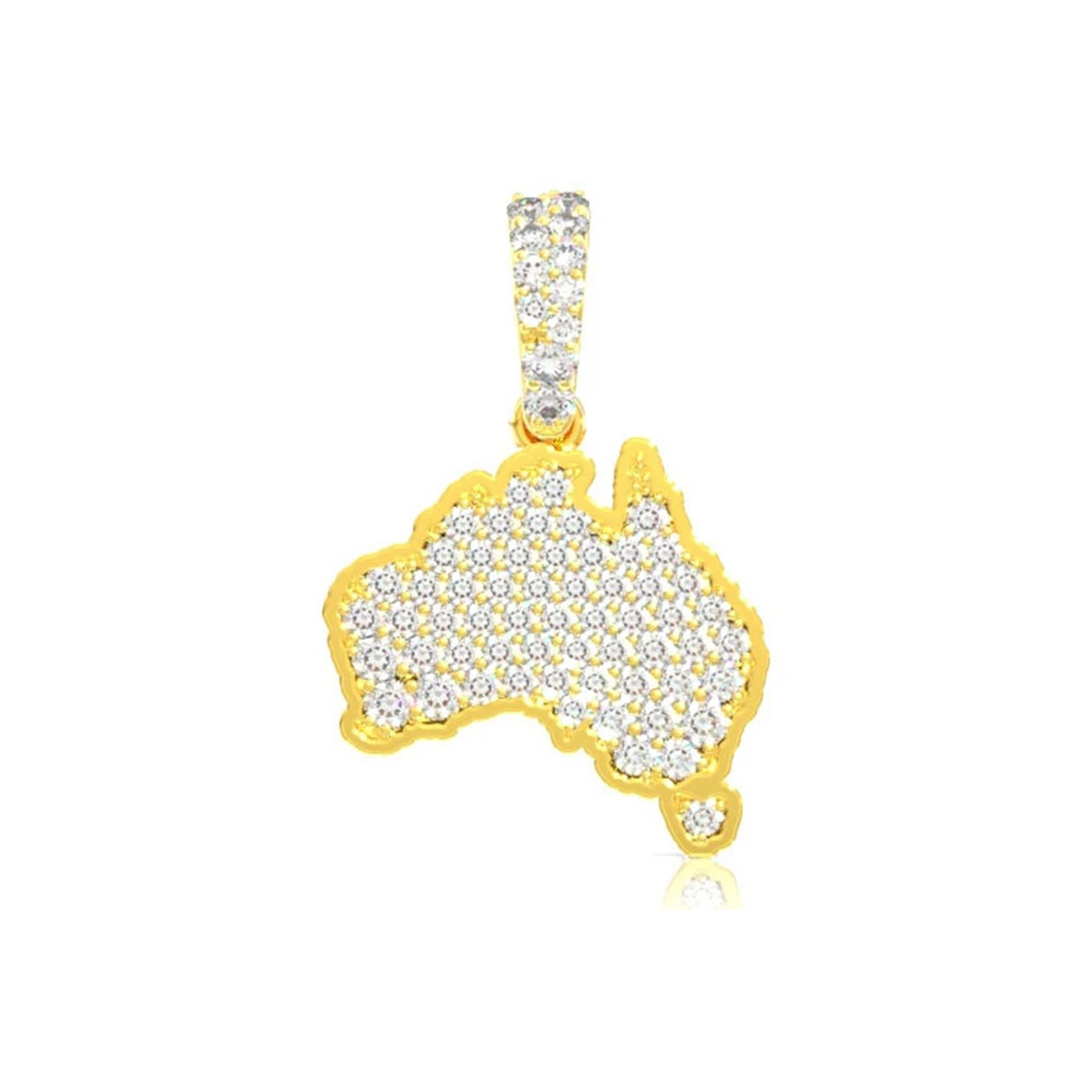 Australia Diamond Pendant in 14K yellow gold, front view