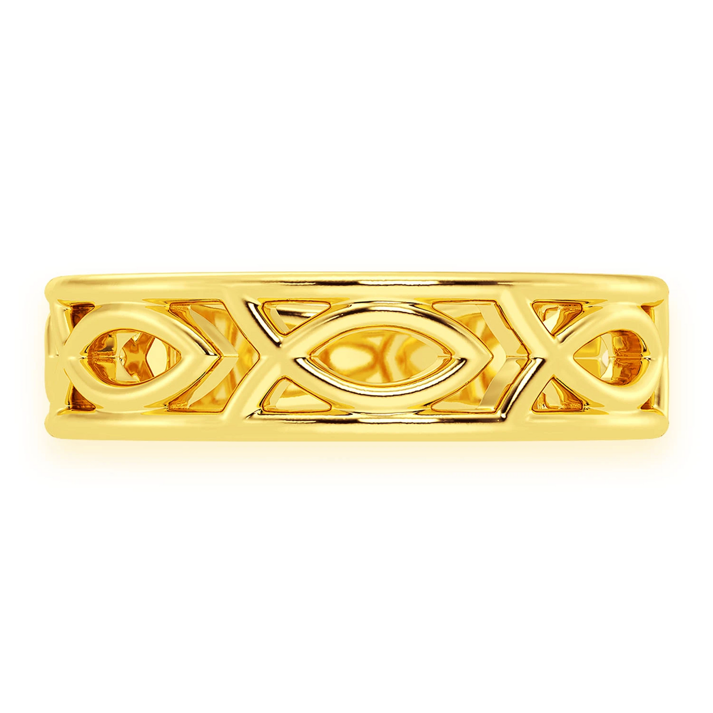 Ichthys Gold Ring in 14K yellow gold, front view