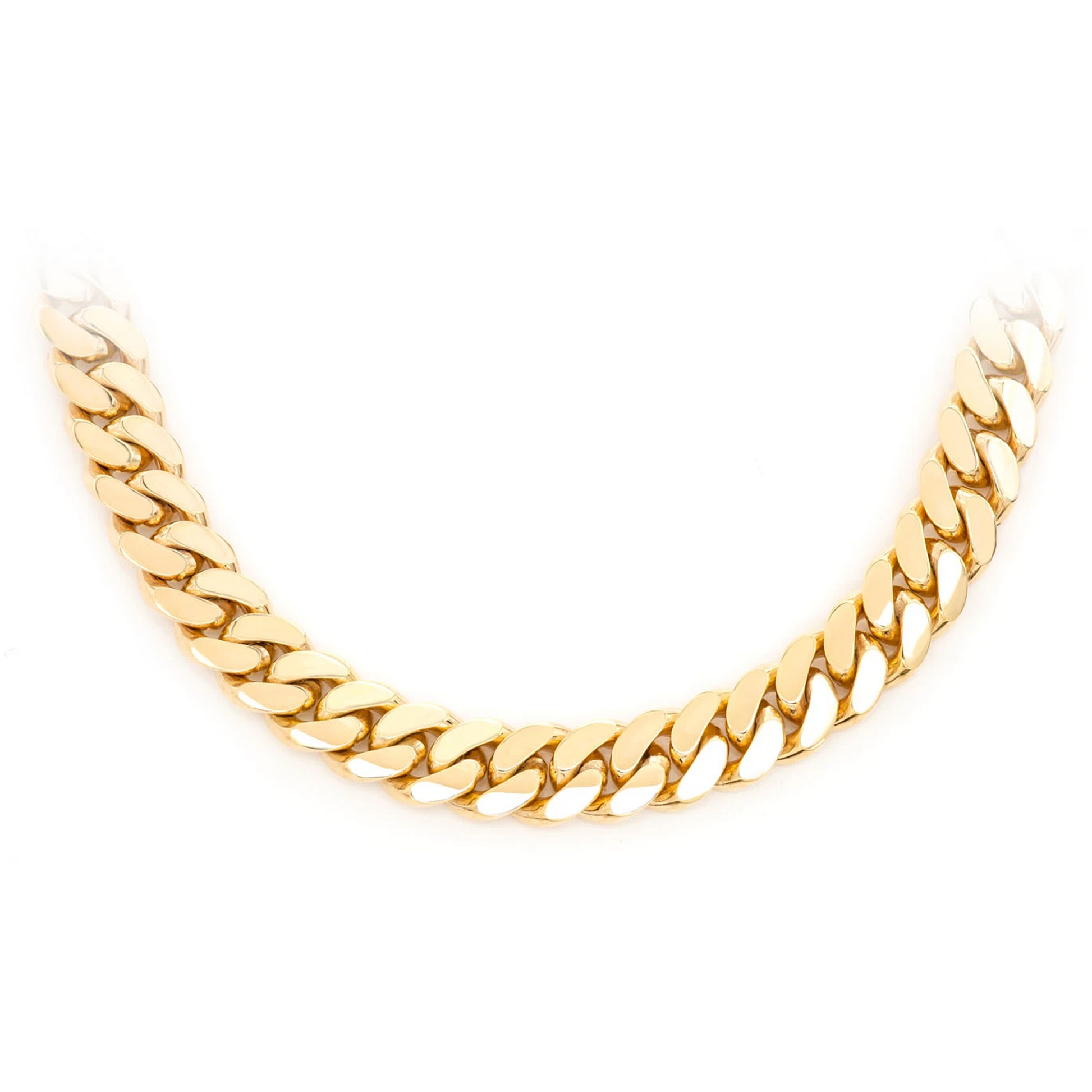 Miami Cuban Gold Chain in 14K yellow gold, 8mm width, front view