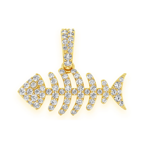 Fishbone Diamond Pendant