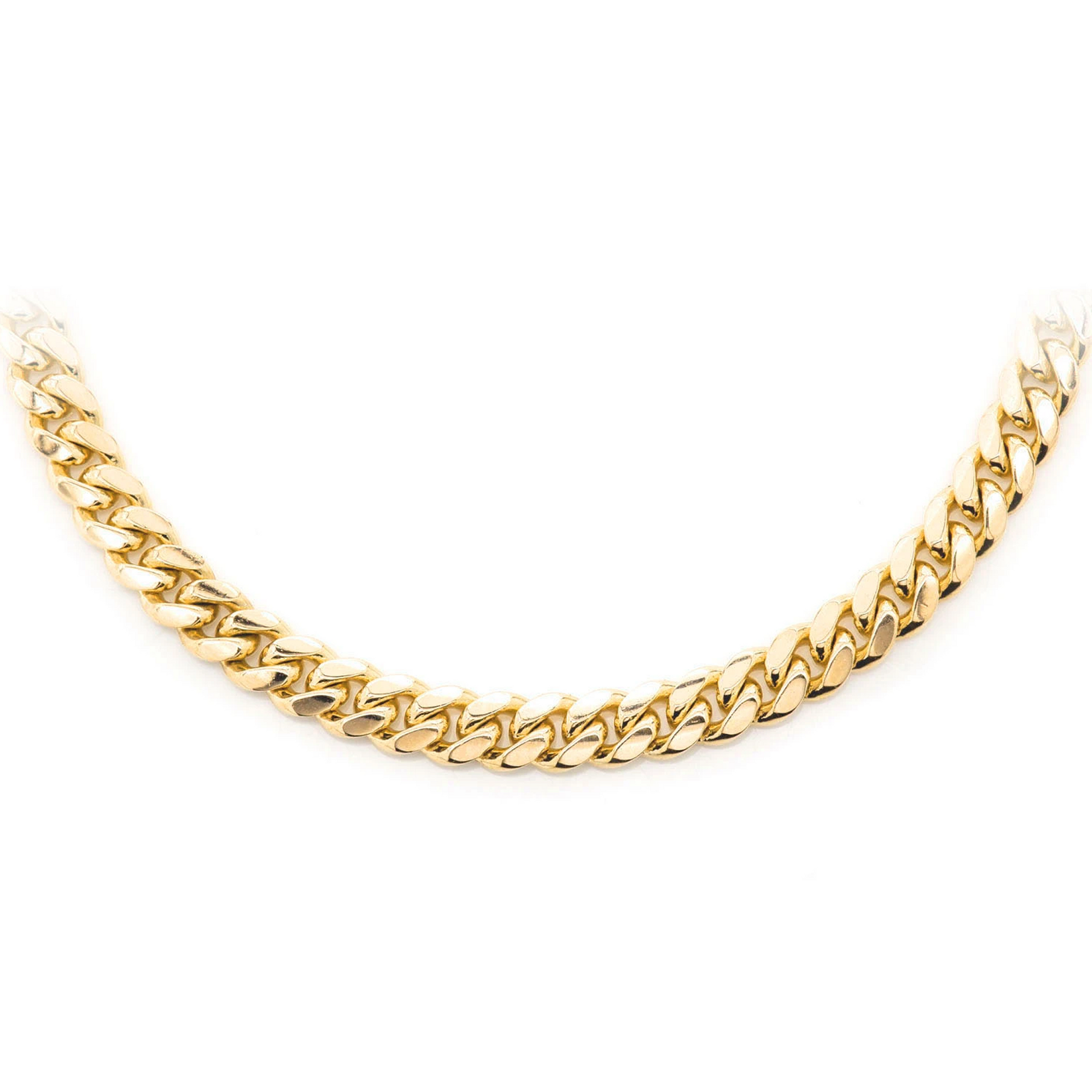 Miami Cuban Gold Chain in 14K yellow gold, 5mm width, front view