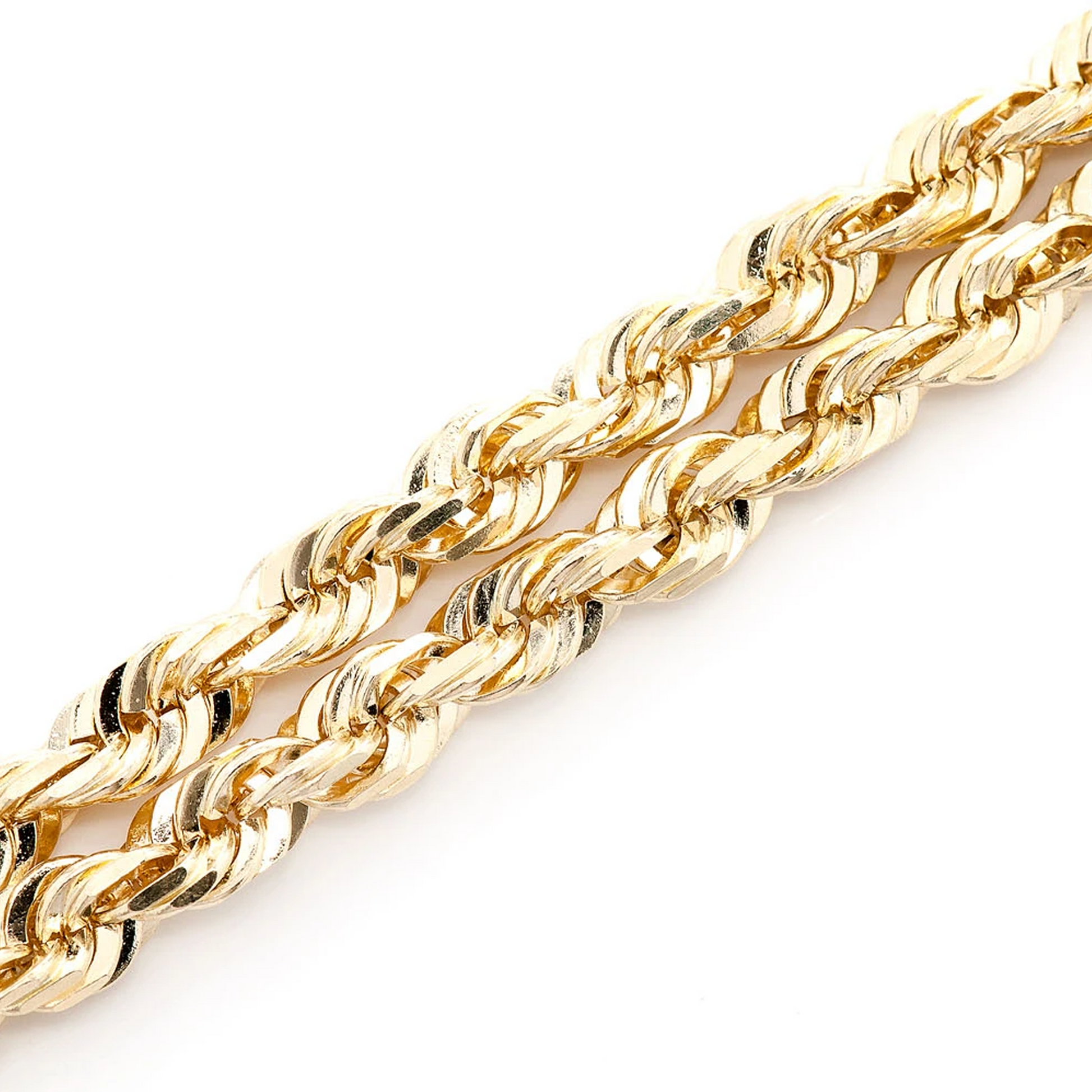 Rope Gold Chain in 14K yellow gold, 6mm width, detail view