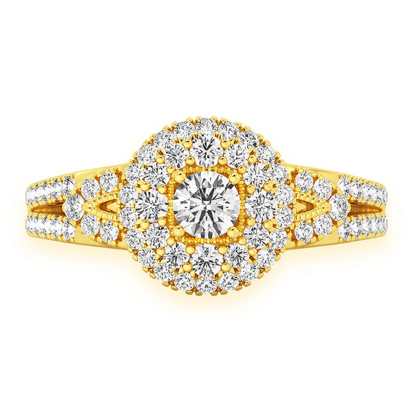 Fancy Shank Tiered Halo Ring