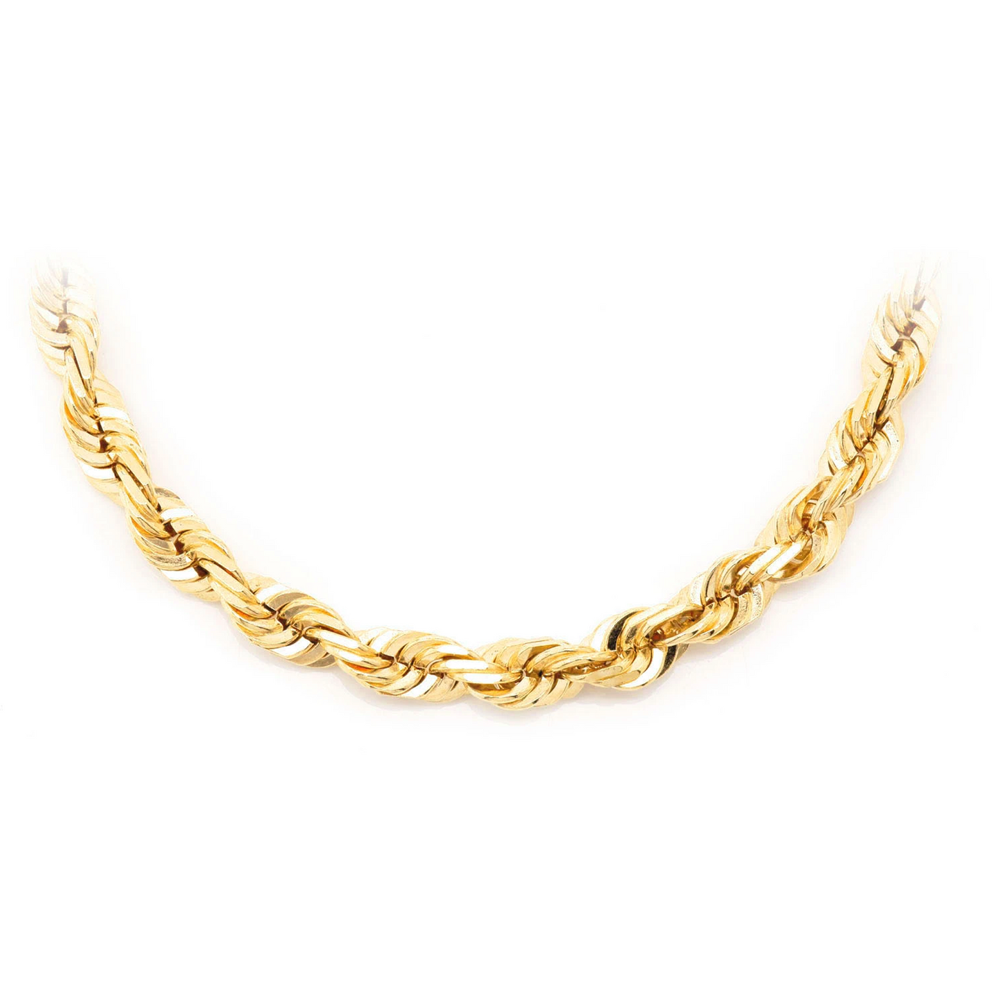 Rope Gold Chain in 14K yellow gold, 5.5mm width, front view