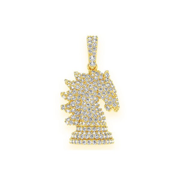 Knight Chess Piece Diamond Pendant