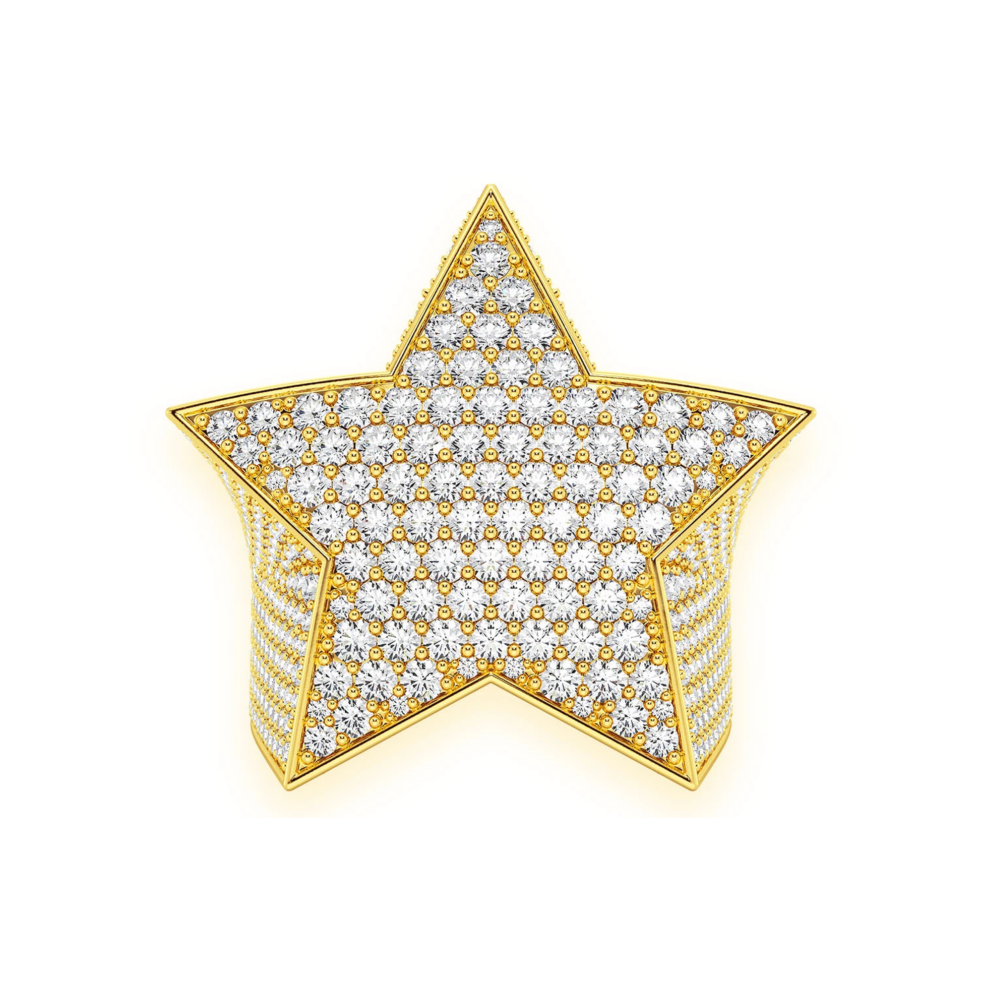 Super Star Diamond Ring in 14K yellow gold, front view