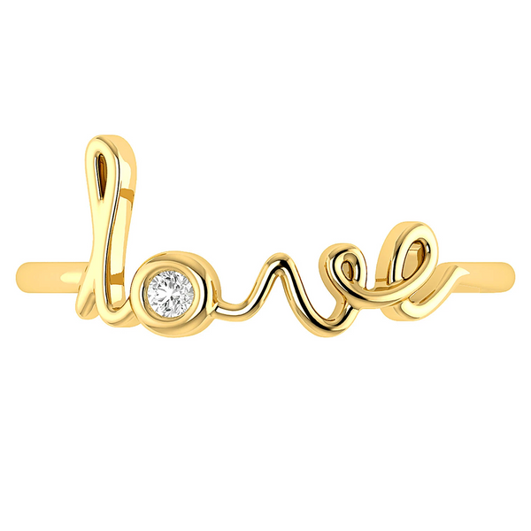 Love Script Diamond Ring