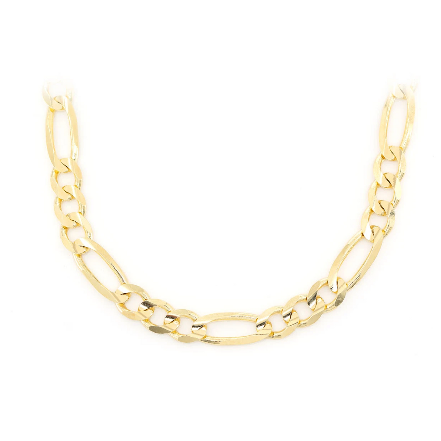 Figaro Gold Chain in 14K yellow gold, 7mm width, front view