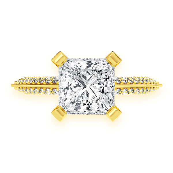 2ct Princess Cut Solitaire Knife Edge Engagement Ring