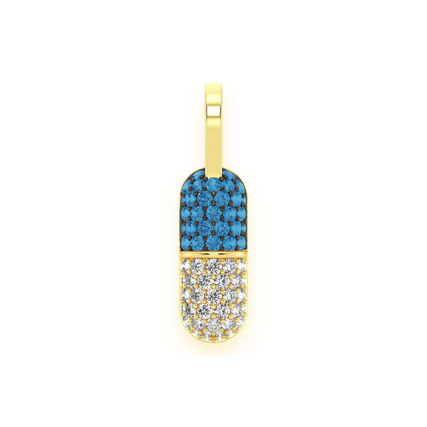 Blue Pill Diamond Pendant