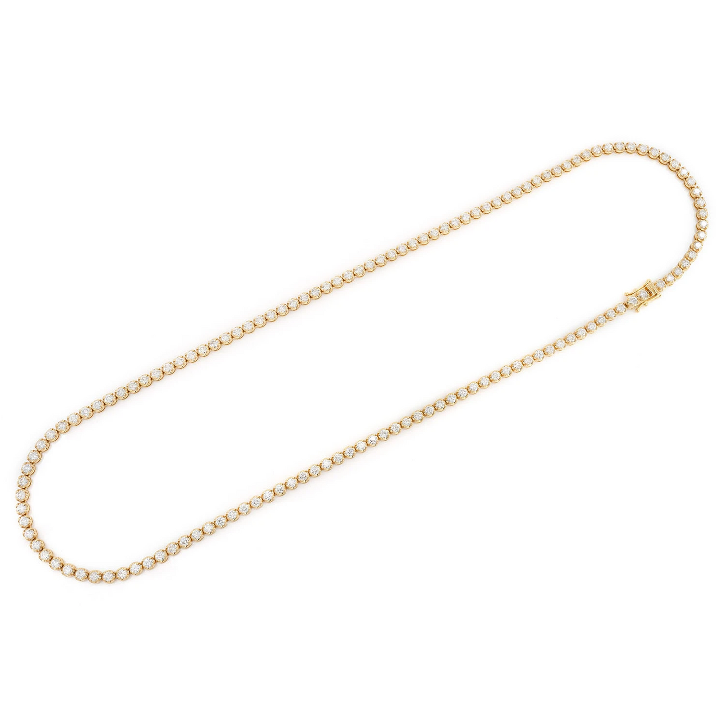 Crown Diamond Tennis Necklace in 14K yellow gold, 10pt / 12.50ctw, detail view