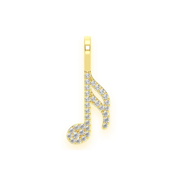 Semiquaver Music Note Diamond Pendant