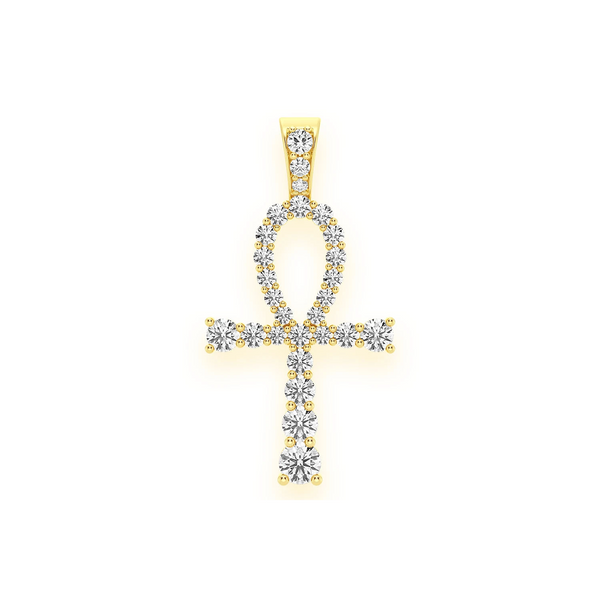Graduated Ankh Diamond Pendant