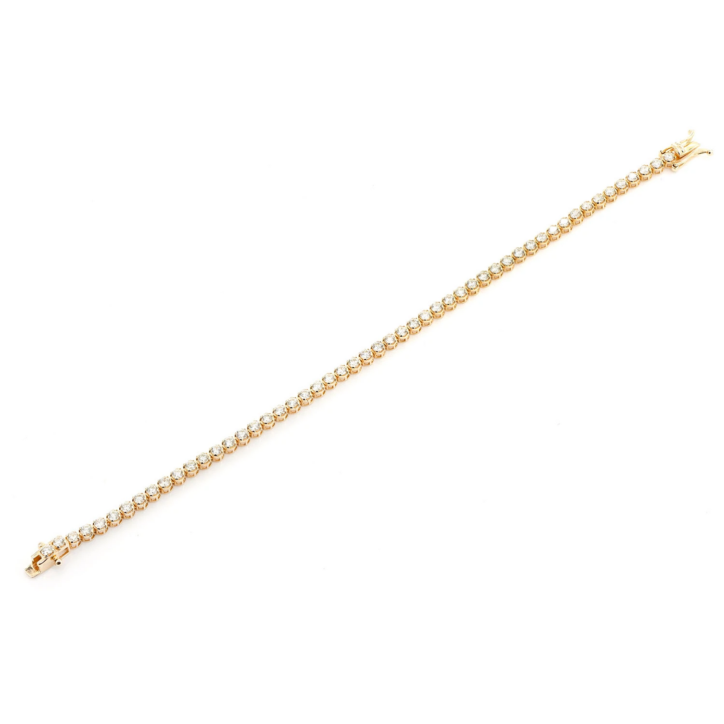 Crown Set Diamond Tennis Bracelet in 14K yellow gold, 10pt / 4.50ctw, alternate view