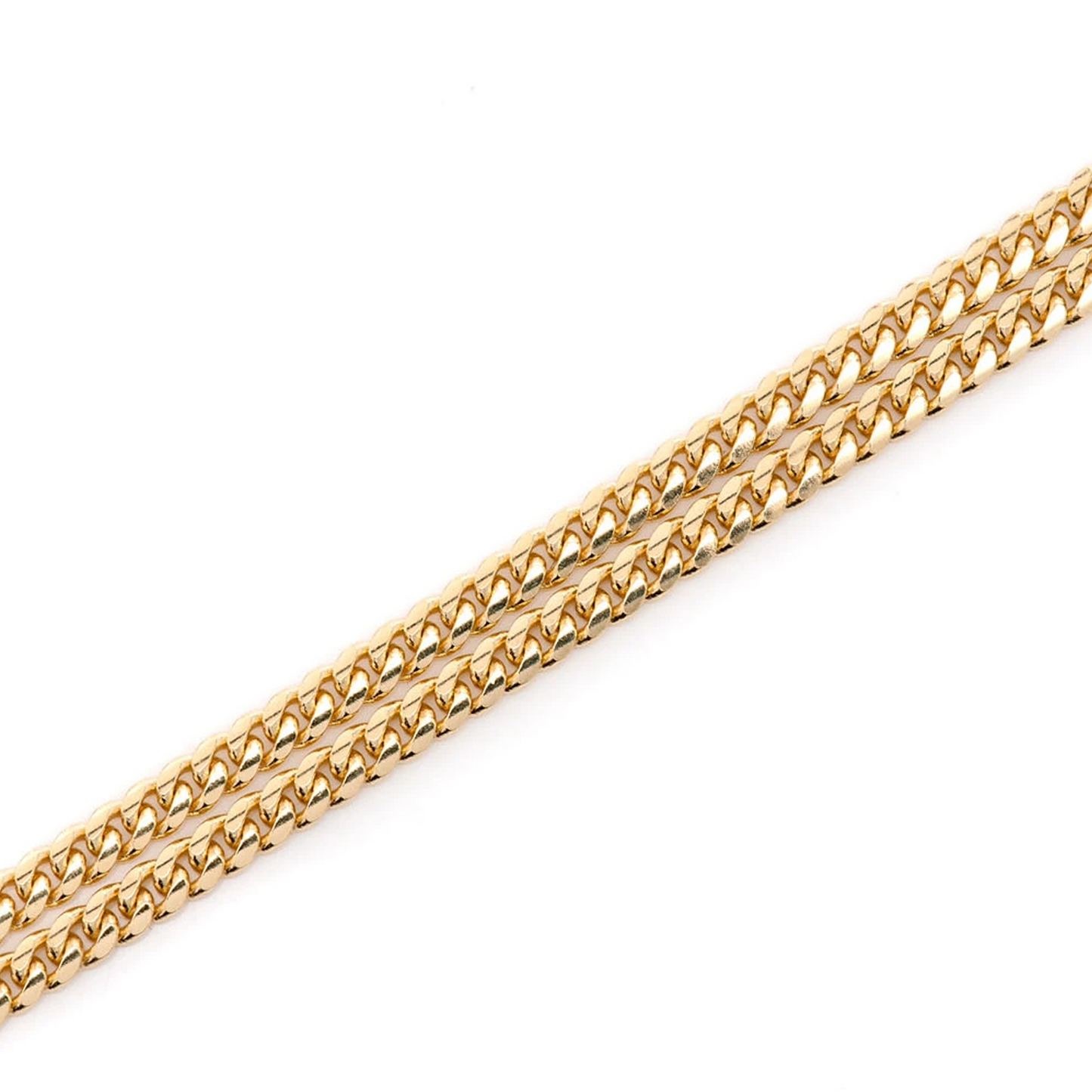 Miami Cuban Gold Chain in 14K yellow gold, 2.5mm width, detail view