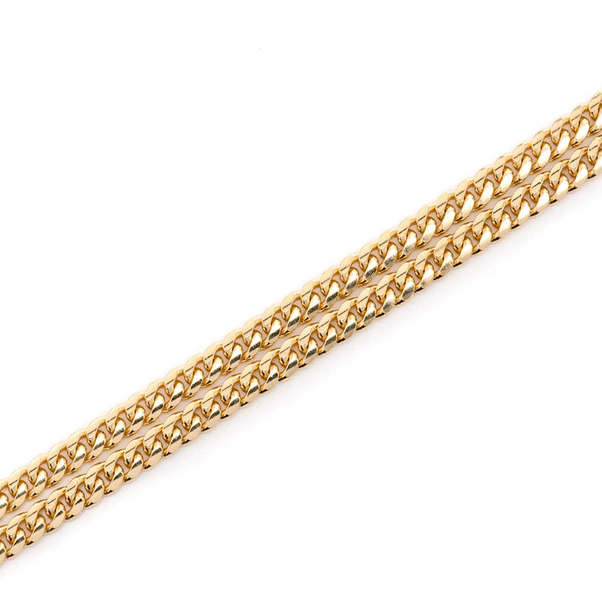 Miami Cuban Gold Chain in 14K yellow gold, 2.5mm width, detail view