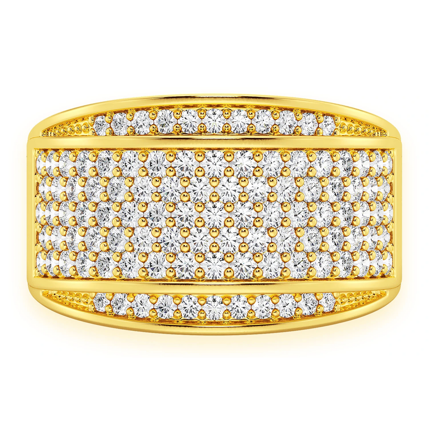 Bandana Diamond Ring in 14K yellow gold, front view