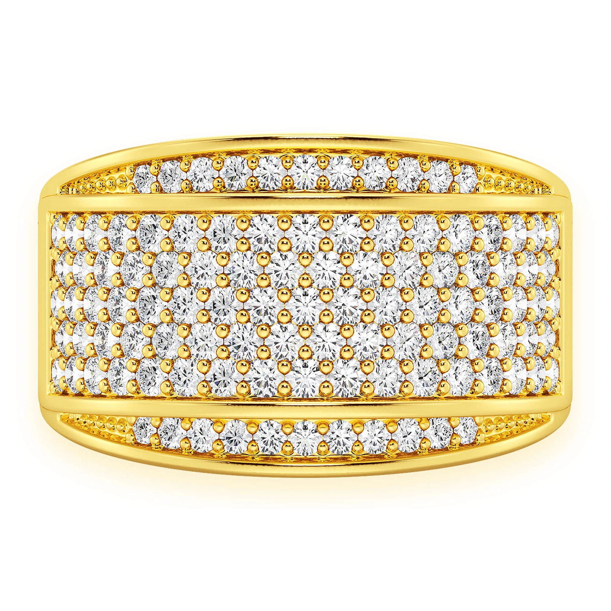 Bandana Diamond Ring in 14K yellow gold, front view