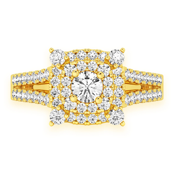 Classic Square & Round Diamond Ring