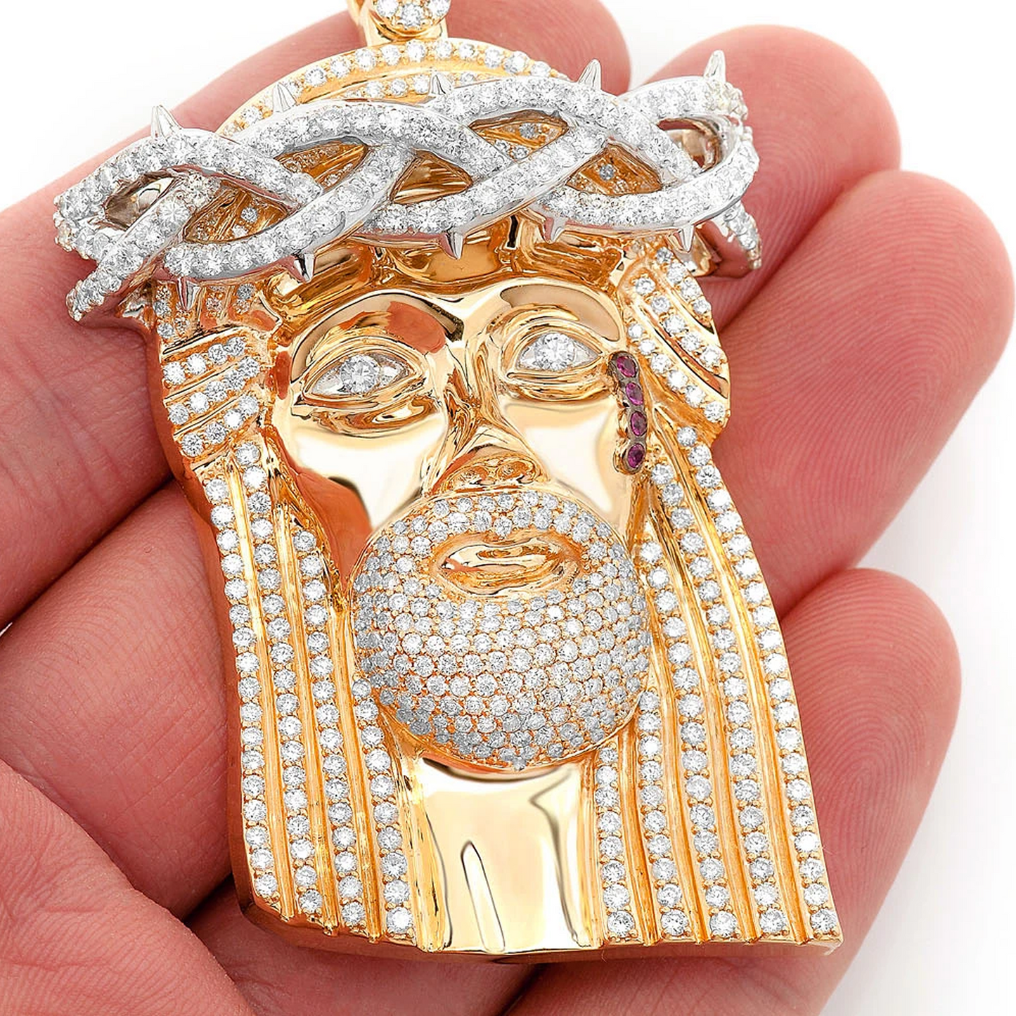Heritage Jesus Piece in 14K yellow gold, Statement | 9.25ctw, alternate view