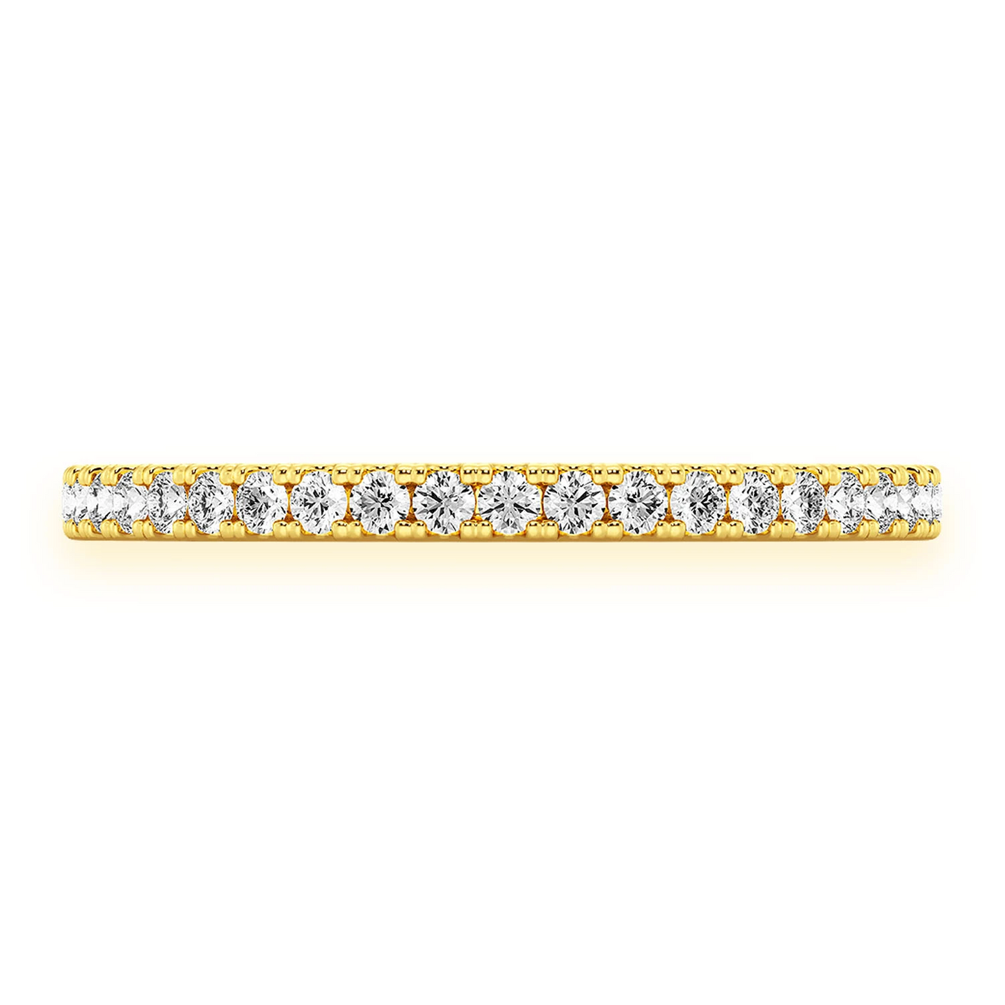 Bold Single Row Band Ring in 14K yellow gold, front view