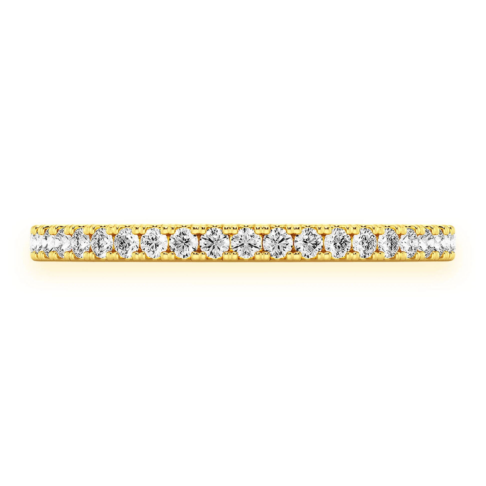 Bold Single Row Band Ring in 14K yellow gold, front view