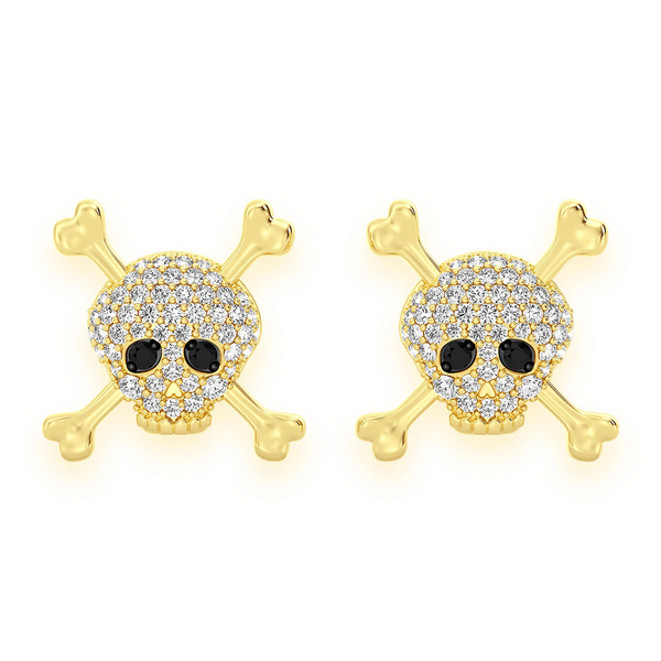 Skull & Crossbones Diamond Studs