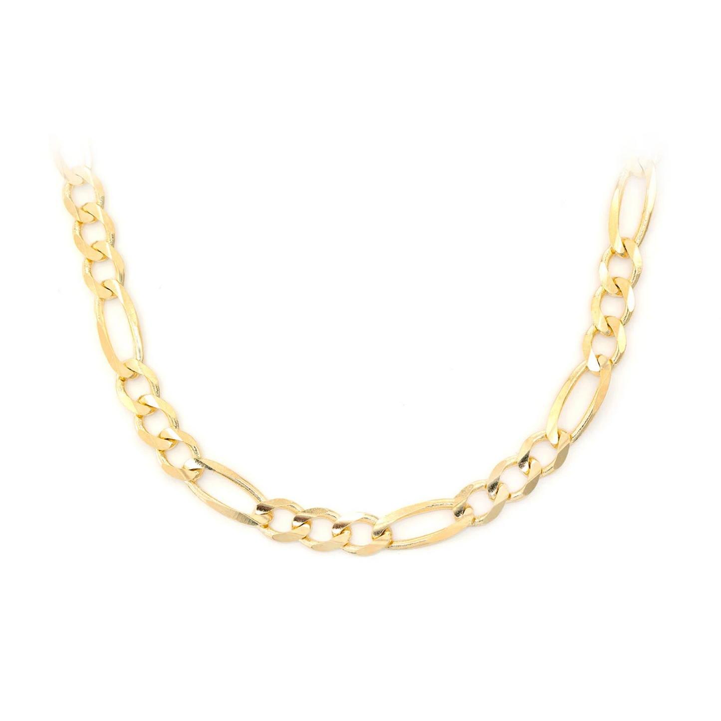 Figaro Gold Chain in 14K yellow gold, 6mm width, front view